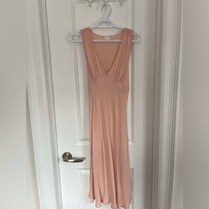 Aritzia Wilfred orchestra midi pink dress